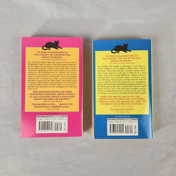 LOT 2 Rita Mae Brown and Sneaky Pie Brown Paperback Mystery Series Books 19,20 - Picture 3 of 3